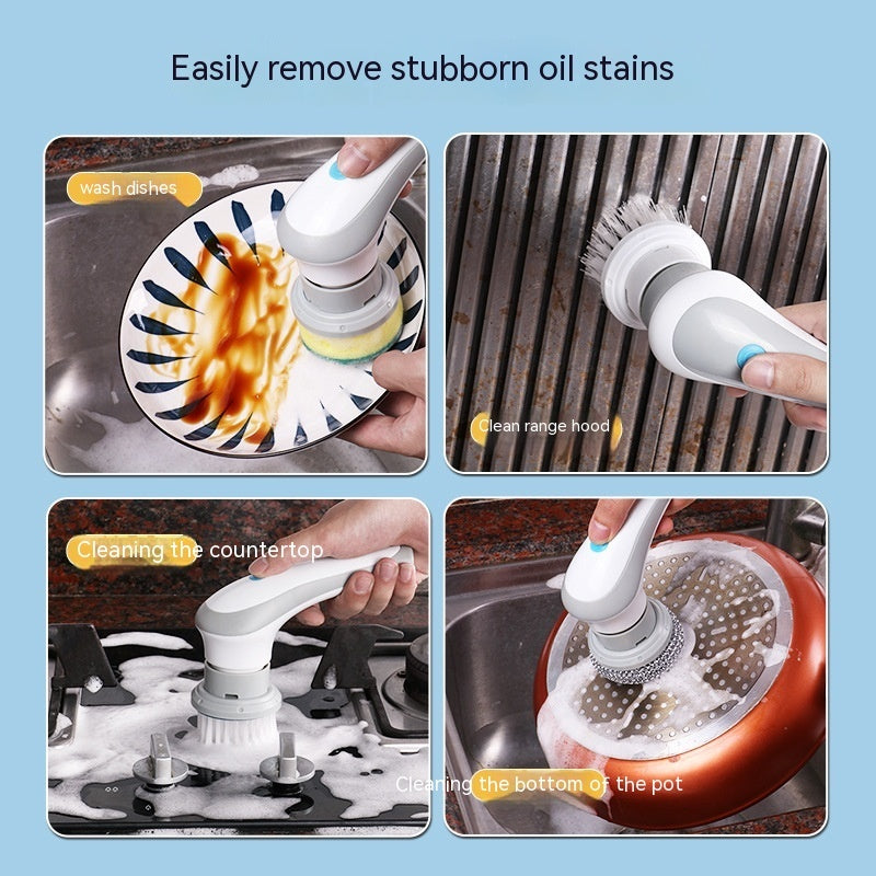 4 In 1 Spinning Scrubber Portable Handheld Electric Cordless Cleaning Brush Perfect for Cleaning Bathrooms & Kitchens. - BringItHome Gadget