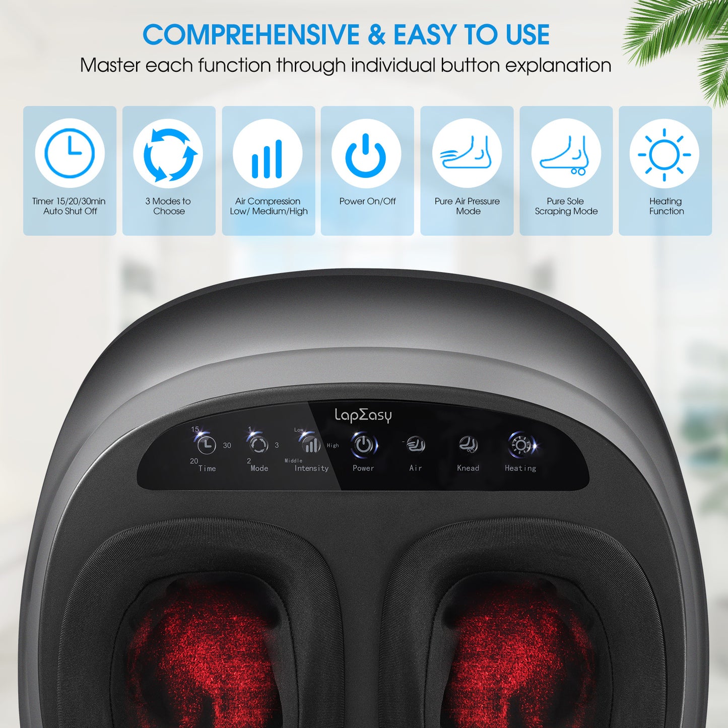 Foot Massager Machine Shiatsu Deep Kneading Electric Feet Massager for Home and Office Use