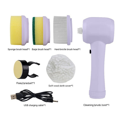 4 In 1 Spinning Scrubber Portable Handheld Electric Cordless Cleaning Brush Perfect for Cleaning Bathrooms & Kitchens. - BringItHome Gadget