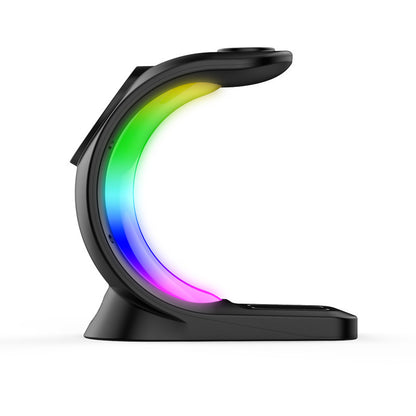 4 In 1 Magnetic wireless charger for iPhone 12- iPhone 15 series, Ear pods & Pro I-phone Watch, RGB Light charging Station - BringItHome Gadget