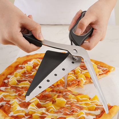 Multifunctional Stainless Steel Scissors Ideal For Food Slicing, Cutting Noodles,Cutting & Shoveling Pizza - BringItHome Gadget