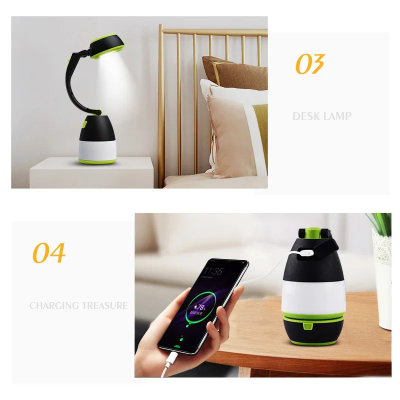 3 IN 1 Multifunction Lamp LED USB Rechargeable Flashlight, Table Desk Lamp & Emergency Flash Light - BringItHome Gadget