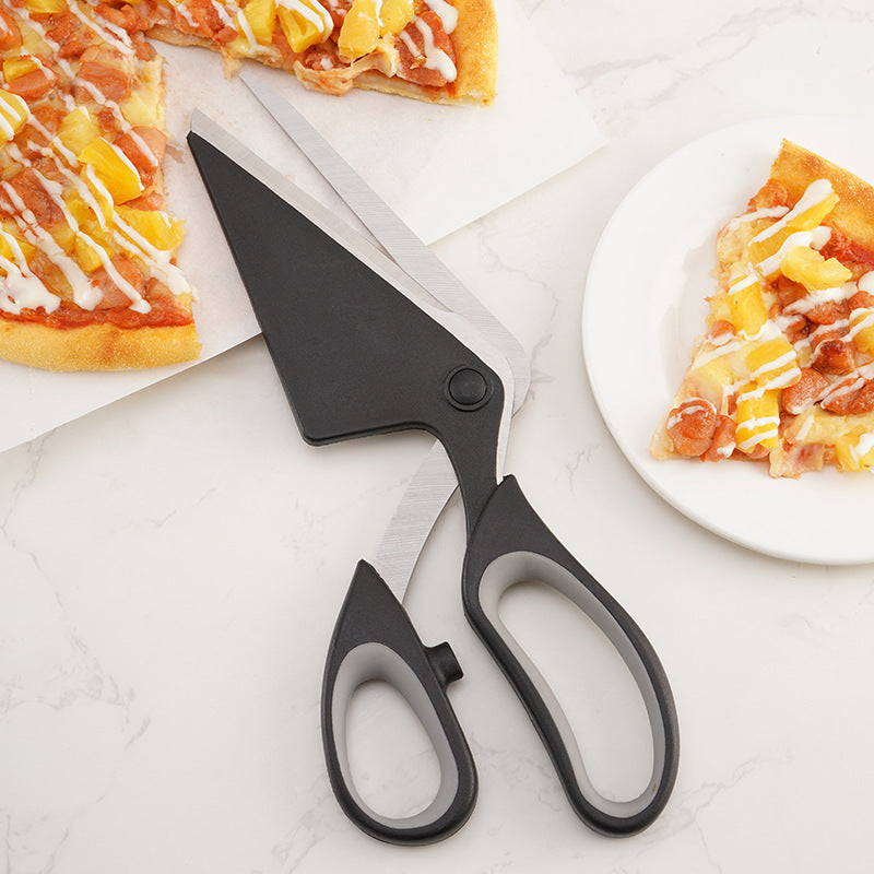 Multifunctional Stainless Steel Scissors Ideal For Food Slicing, Cutting Noodles,Cutting & Shoveling Pizza - BringItHome Gadget