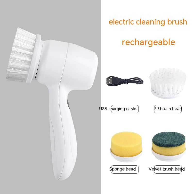 4 In 1 Spinning Scrubber Portable Handheld Electric Cordless Cleaning Brush Perfect for Cleaning Bathrooms & Kitchens. - BringItHome Gadget